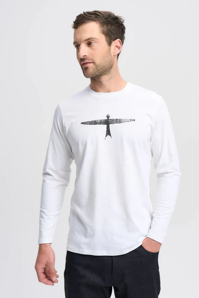 Mens Project U L/S Tee White/Black 900004