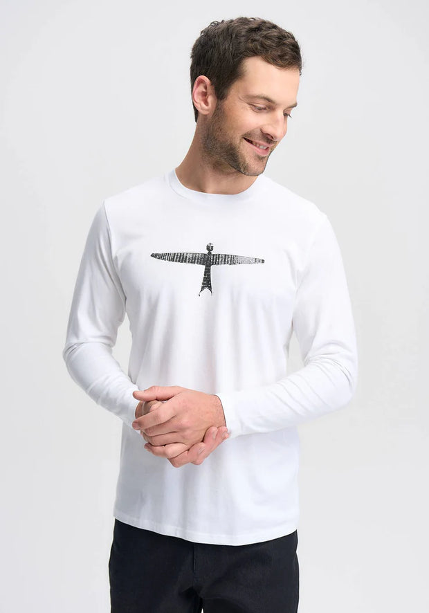 Mens Project U L/S Tee White/Black 900004