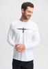 Mens Project U L/S Tee White/Black 900004