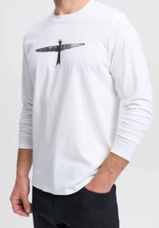 Mens Project U L/S Tee White/Black 900004