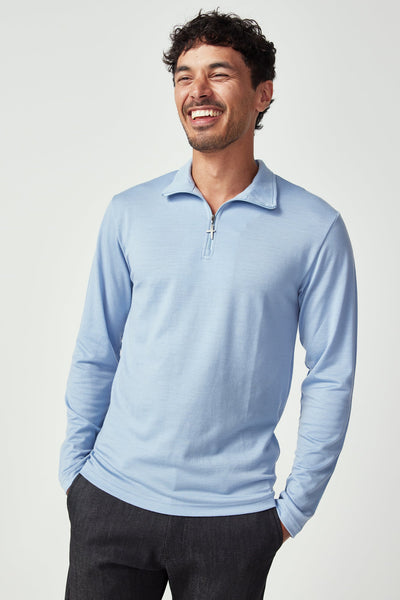 Mens Pua Zip Shirt-Cloudless-9379