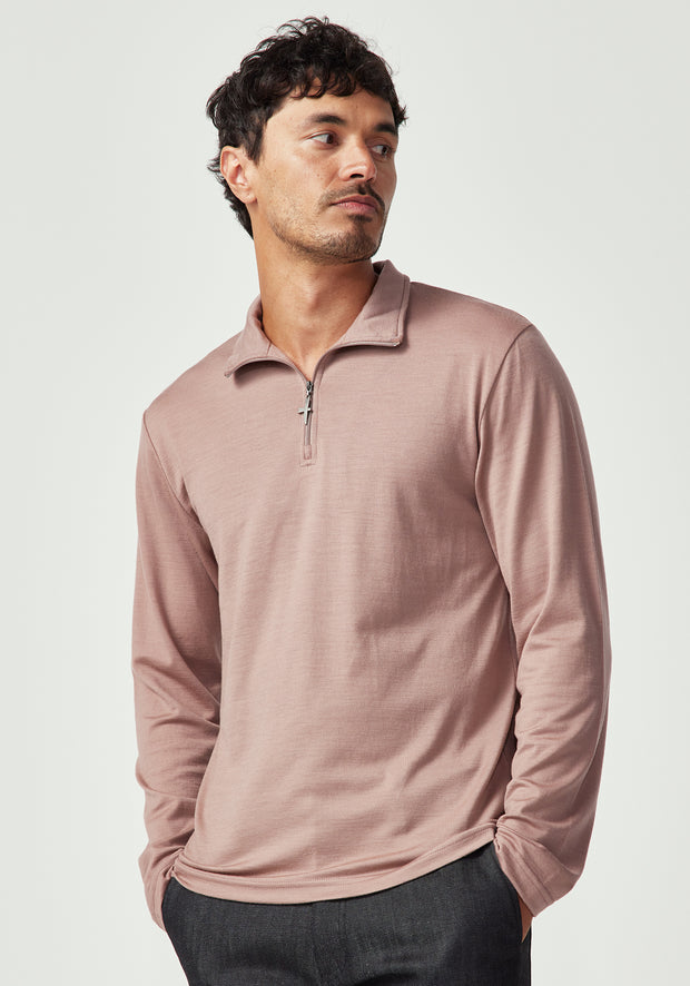 Mens Pua Zip Shirt-Wild Salmon-9379