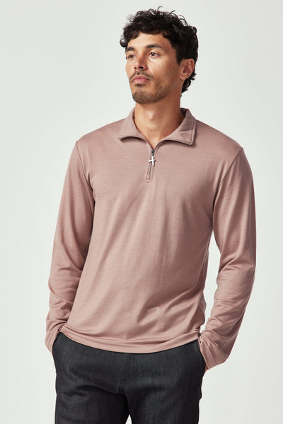 Mens Pua Zip Shirt-Wild Salmon-9379