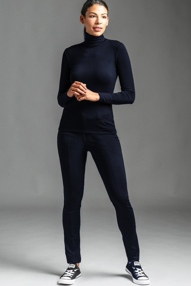 Womens Slim Fit Long Sleeve Polo Neck