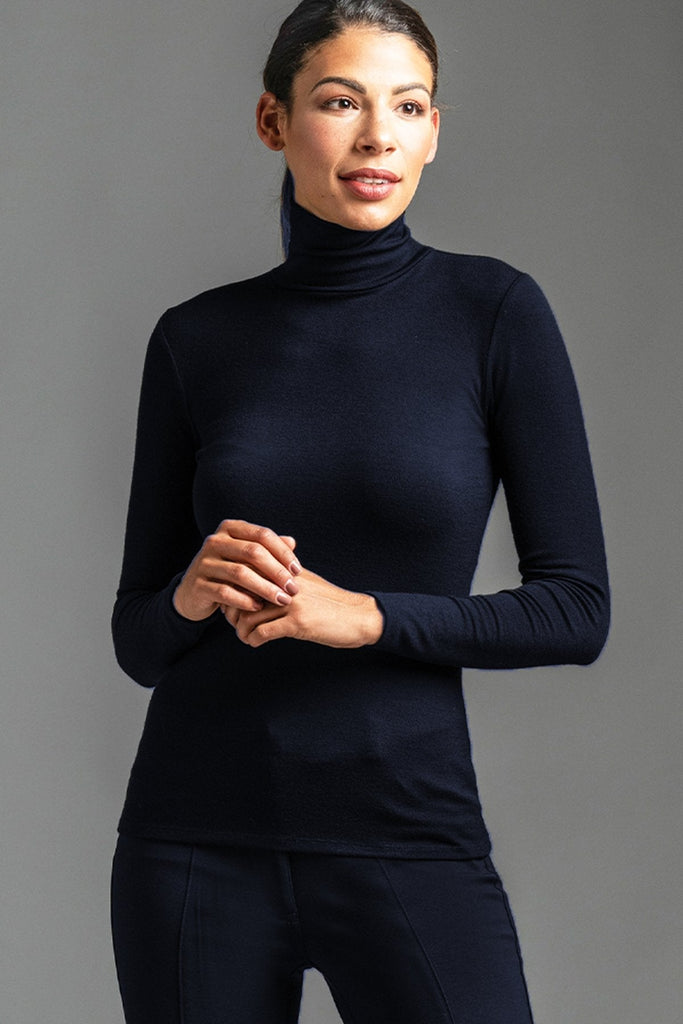 Womens Slim Fit Long Sleeve Polo Neck