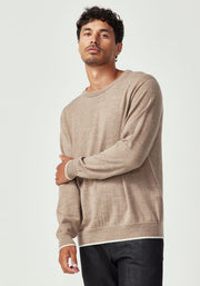 Mens Miles Crew Sweater Cobblestone/Ecru  100184