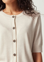 Womens Orna Knit Cardi Ecru 100359Vn