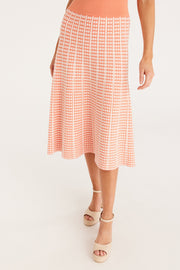 Cable Melbourne Check Knit Skirt