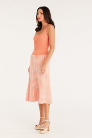 Cable Melbourne Check Knit Skirt