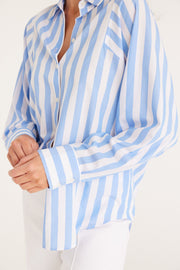 Cable Melbourne Girlfriend Shirt - Blue Stripe