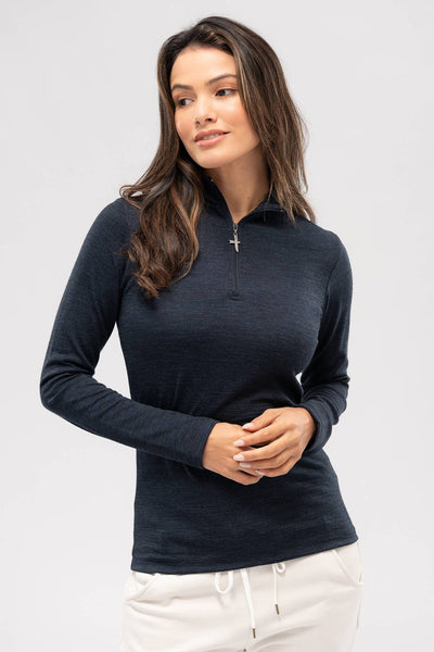 Womens Mountainsilk Half Zip-Dark Navy-6742