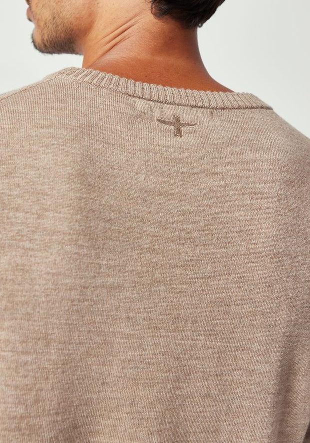 Mens Miles Crew Sweater Cobblestone/Ecru  100184