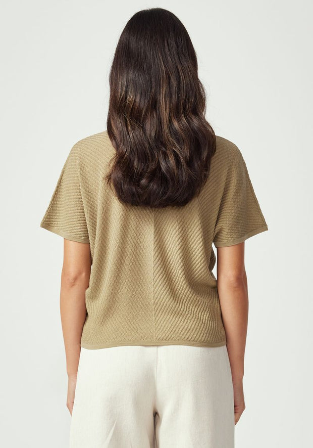 Womens Haze Knit Top Aloe 100357VN