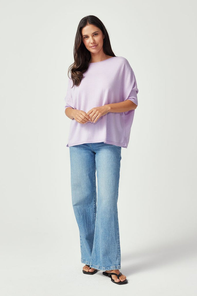 Womens East Knit Tee Fleur Violet 1843