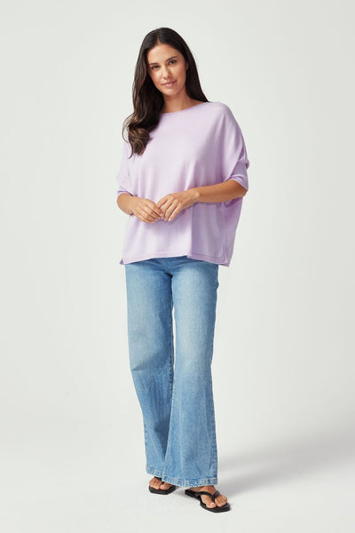 Womens East Knit Tee Fleur Violet 1843