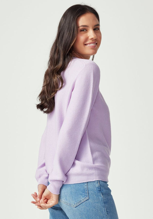 Womens Stitch Sweater  Fleur Violet 1859