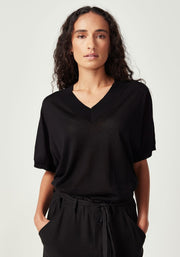Womens Camille V Tee Black 100110VN