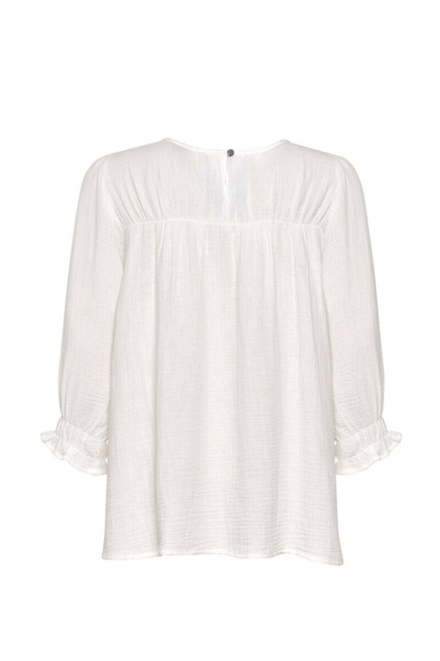 Madly Sweetly Gauze N Effect Top - White