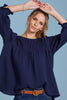 Madly Sweetly Gauze N Effect Top - Navy