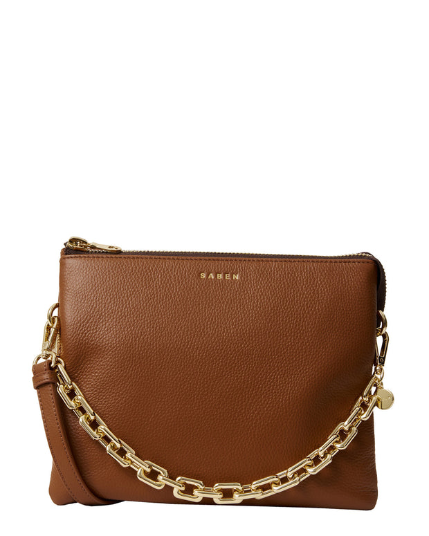 Matilda Crossbody Bag - Tan + Chunky Chain