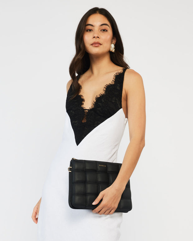 Matilda Shoulder Bag - Black Woven