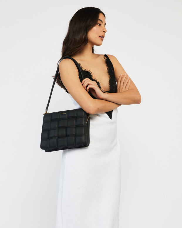 Matilda Shoulder Bag - Black Woven