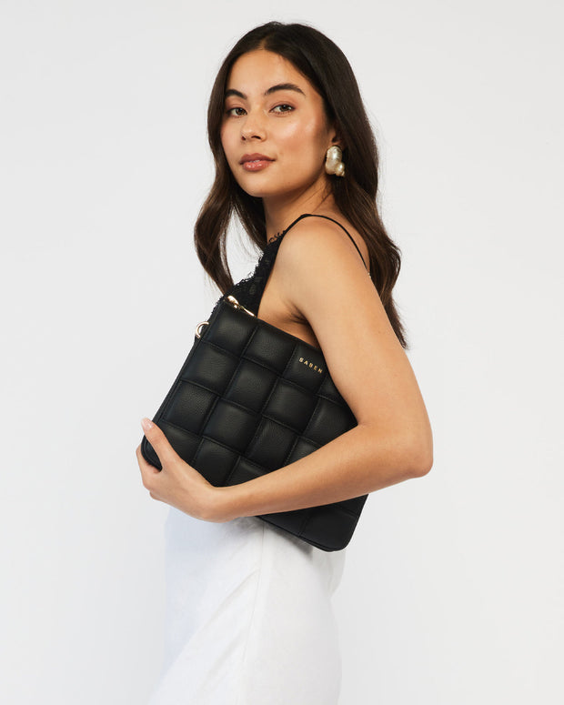 Matilda Shoulder Bag - Black Woven