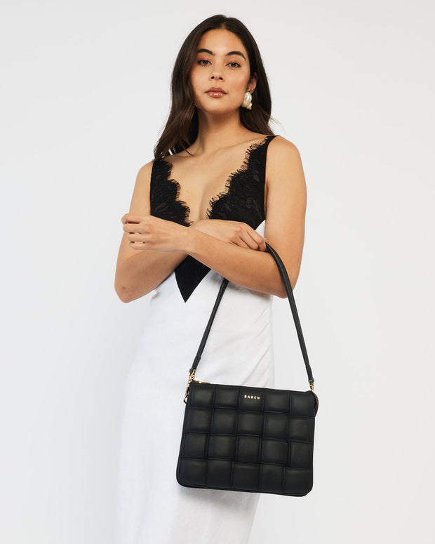 Matilda Shoulder Bag - Black Woven