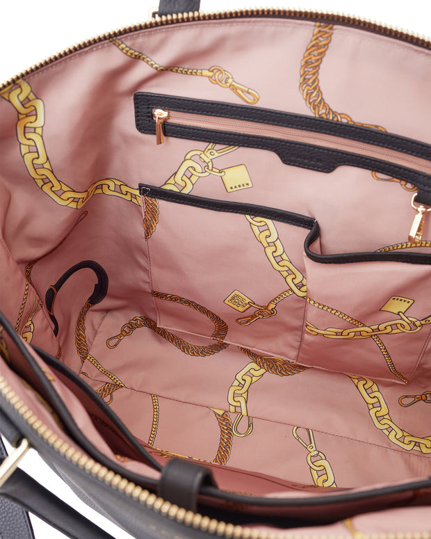 Milan Carry All - Black + Chain Print
