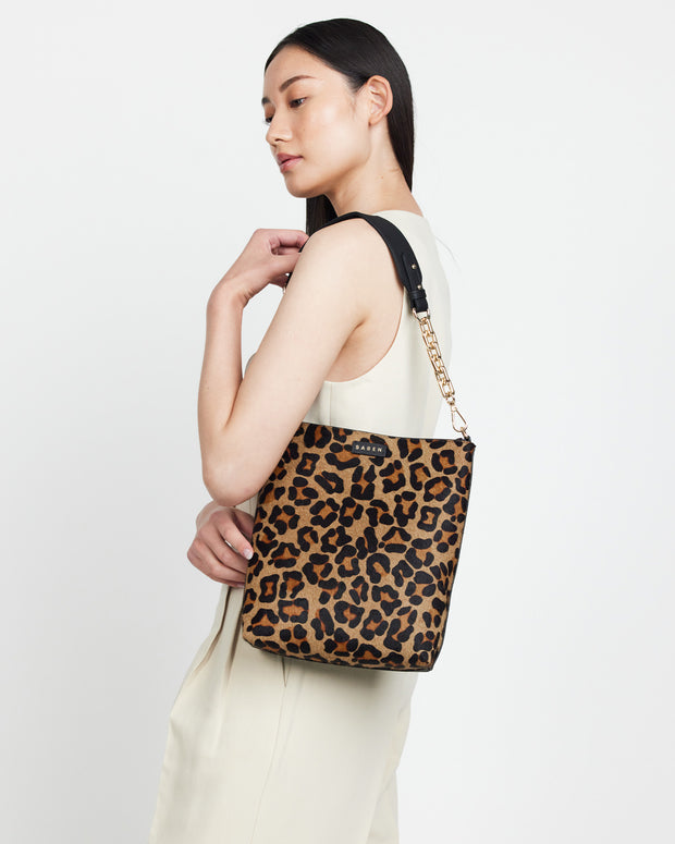 Claudette Crossbody Bag - Haircalf Black/Leopard