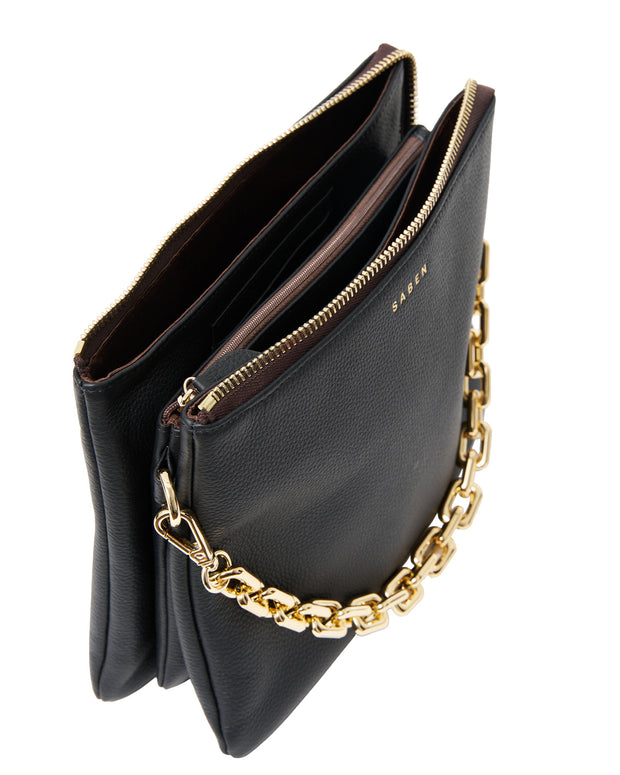 Matilda Crossbody Bag - Black+Chunky Chain