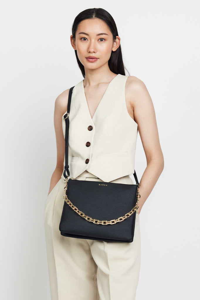 Matilda Crossbody Bag - Black+Chunky Chain