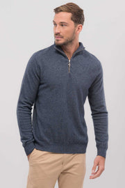 Mens Cassum Half Zip Sweater- Storm