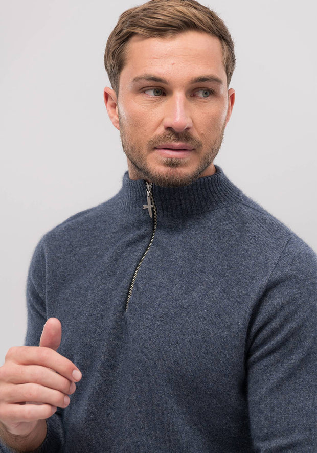 Mens Cassum Half Zip Sweater- Storm-1744