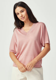 Womens Camille V Tee Rosewood 100110VN