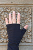 Merino Fingerless Gloves - Regular Length Black