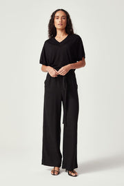 Womens Camille V Tee Black 100110VN