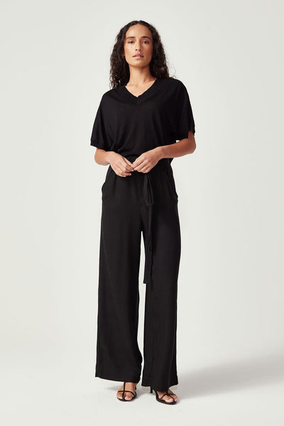 Womens Camille V Tee Black 100110VN