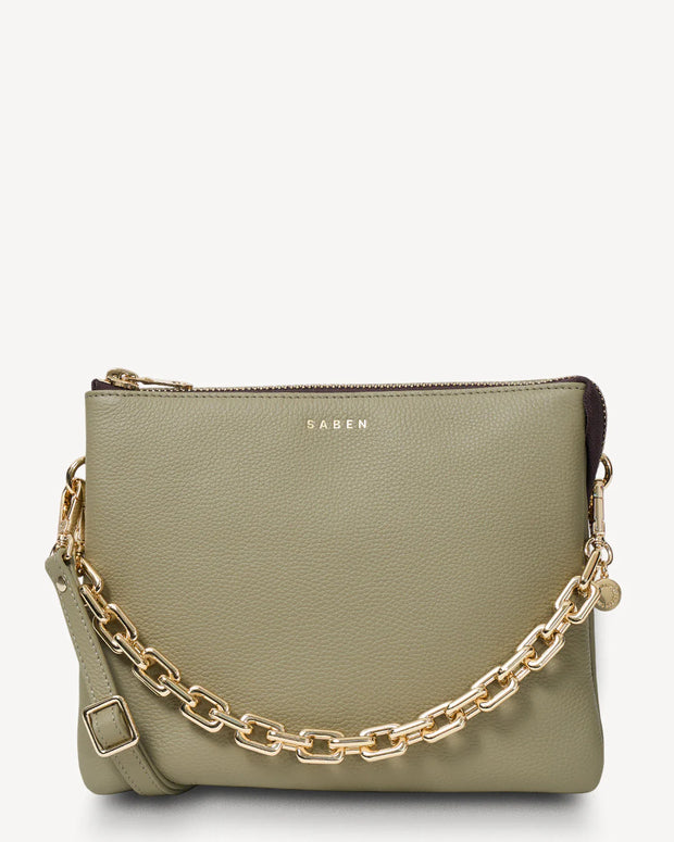 Matilda Crossbody Chunky Chain Eucalyptus
