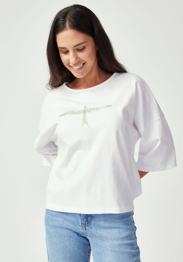Womens Kite Tee White Leaf 600216