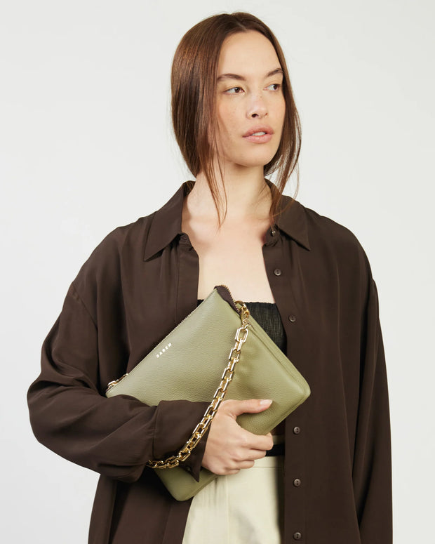 Matilda Crossbody Chunky Chain Eucalyptus