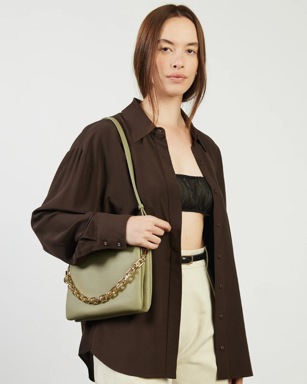 Matilda Crossbody Chunky Chain Eucalyptus