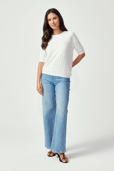 Womens Belle Knit Tee Cloud 100356