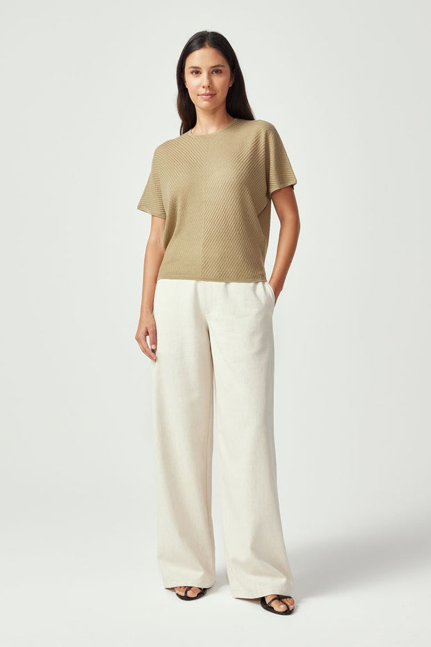 Womens Haze Knit Top Aloe 100357VN