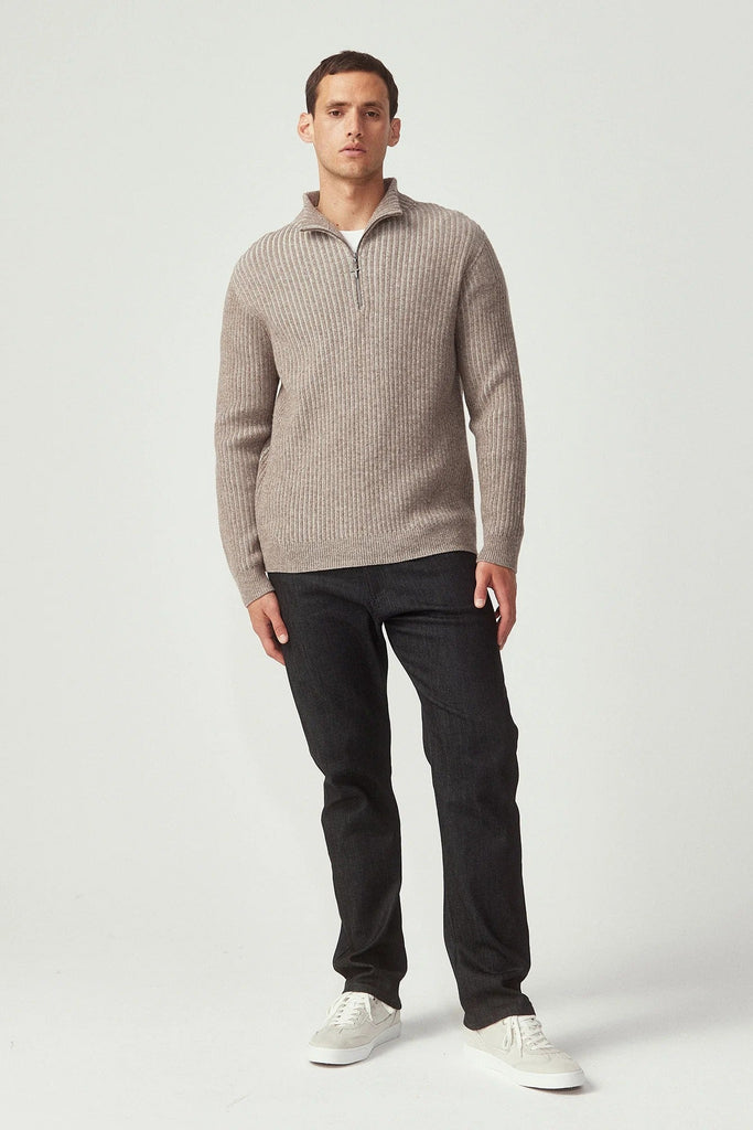 Mens Tanner Half Zip Totara/Ecru 100406