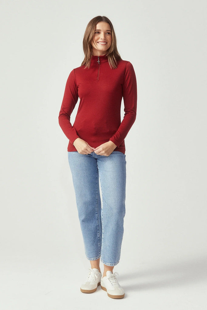 Womens Mountainsilk Half Zip Bordeaux 6742
