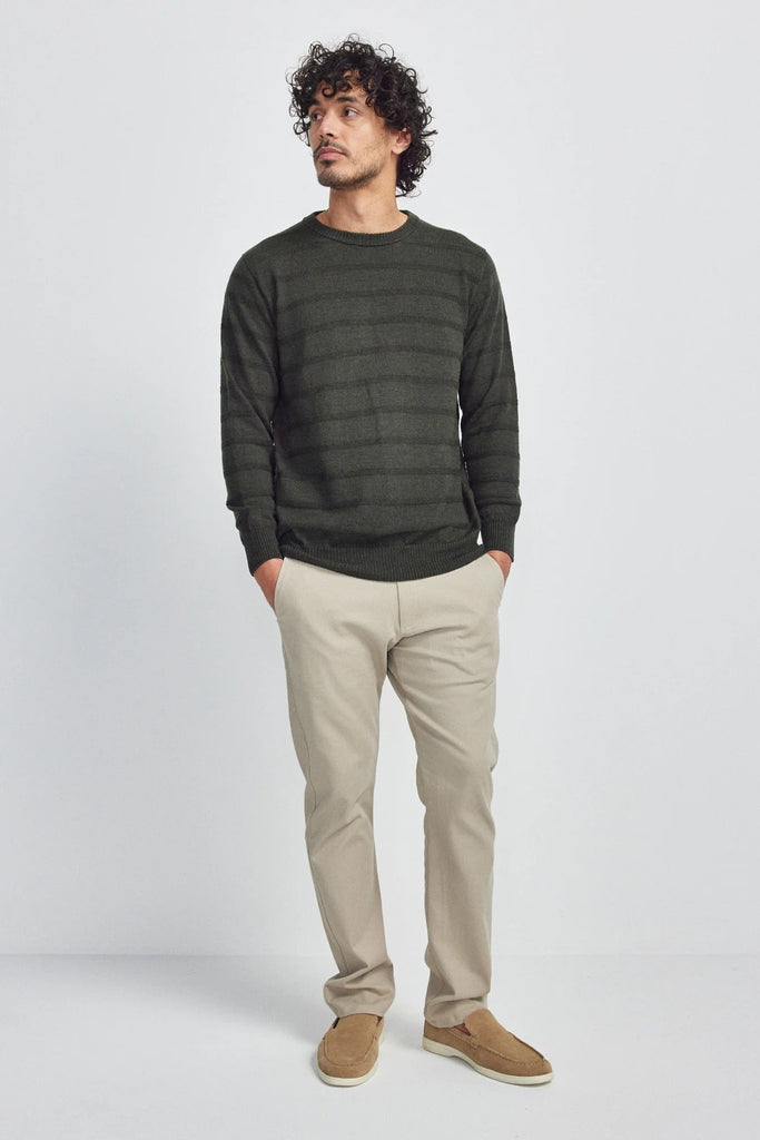 Mens Arthur Texture Crew Forest 100407
