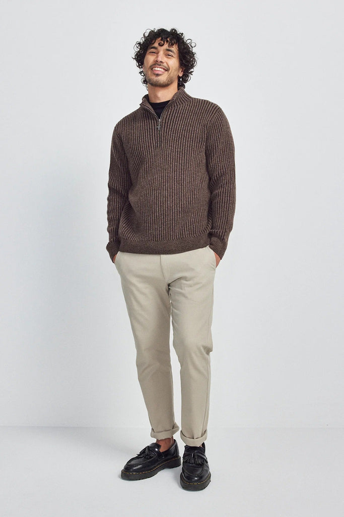 Mens Tanner Half Zip Punga/Chocolate 100406