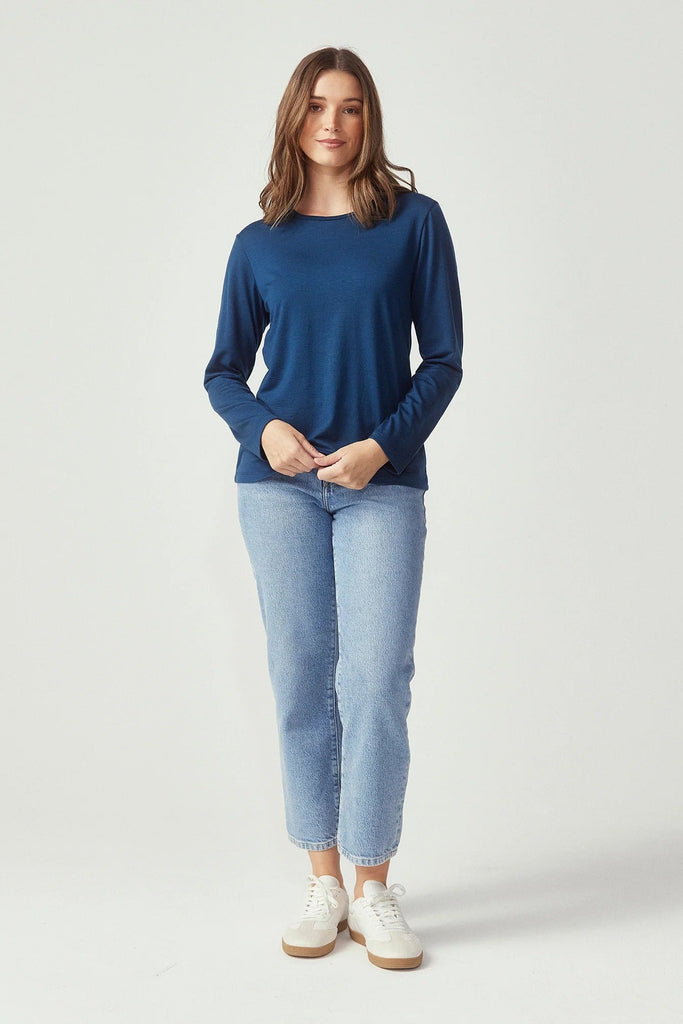 Womens Essential Crew Deep Lake 6874