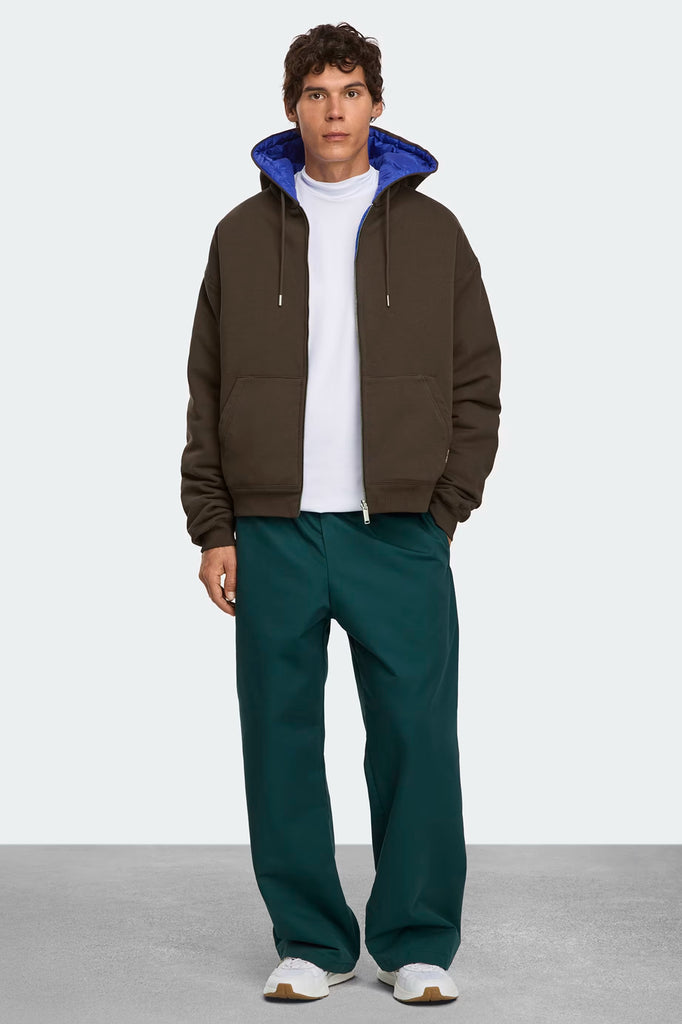 Mens Fuse Reversible Hoodie Bistro Brown/Azurite Blue  1508M